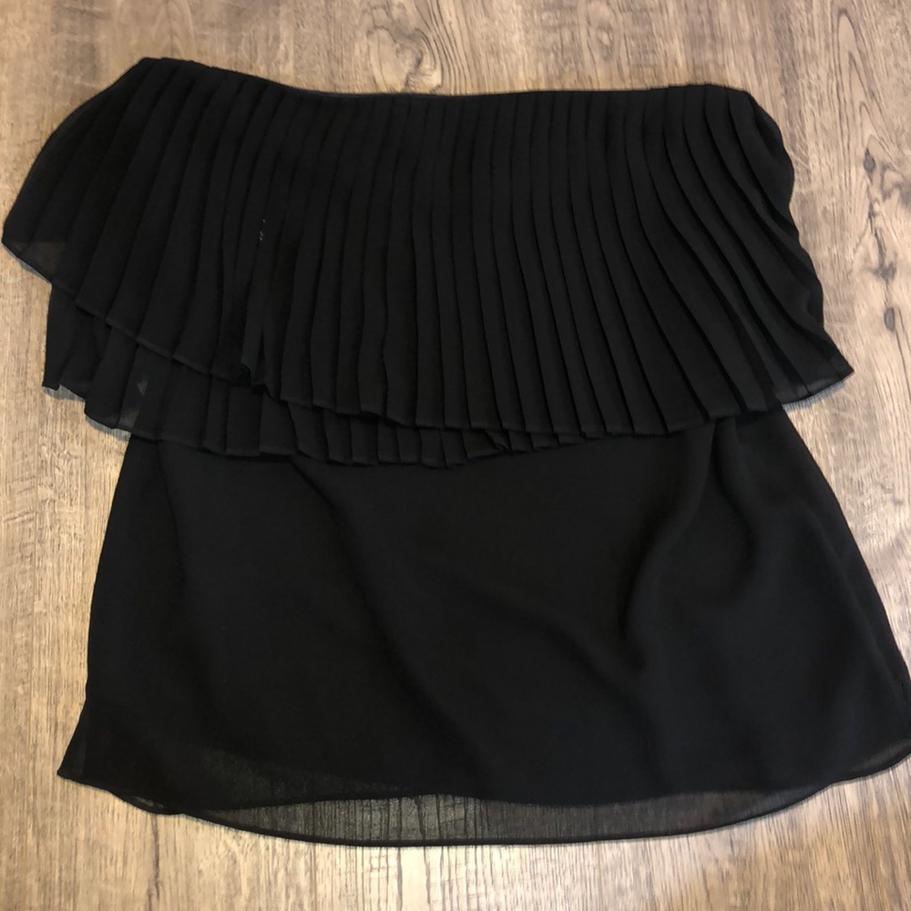 Trouve strapless blouse with pleats